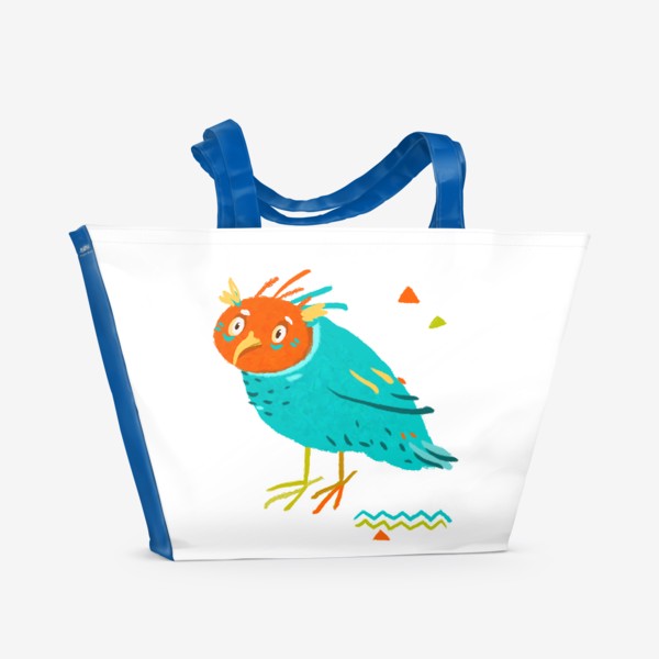 Пляжная сумка &laquo;Цветная сова. Совка.&raquo;