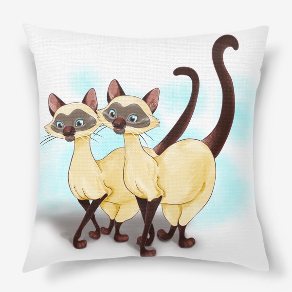 Подушка «Пара сиамских кошек»