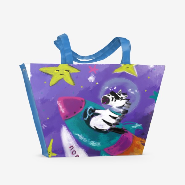 Пляжная сумка «Зебра в космосе»