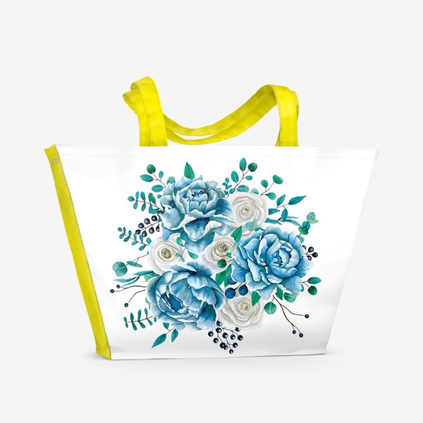 Пляжная сумка «Пыльные пионы и розы»