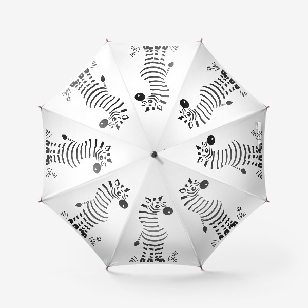 Зонт «полосатая зебра (черная и белая полоска) с надписью: это моя жизнь»