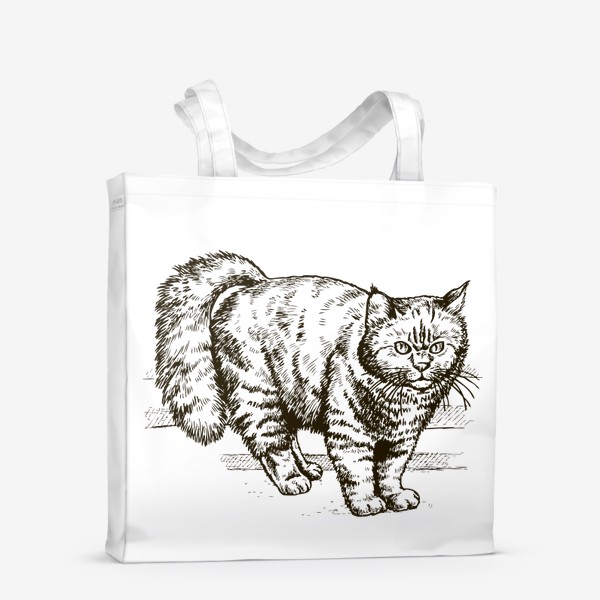 Сумка-шоппер «графика пушистый кот»