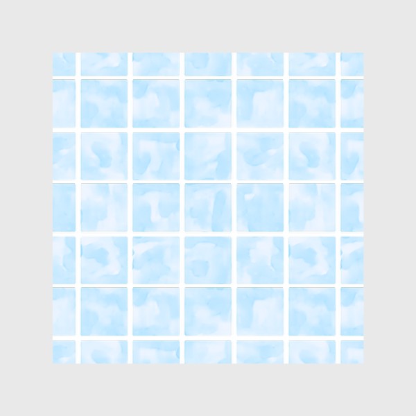 Шторы &laquo;Акварельный узор с квадратиками голубого цвета &raquo;
