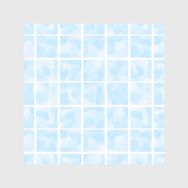 Скатерть «Акварельный узор с квадратиками голубого цвета »