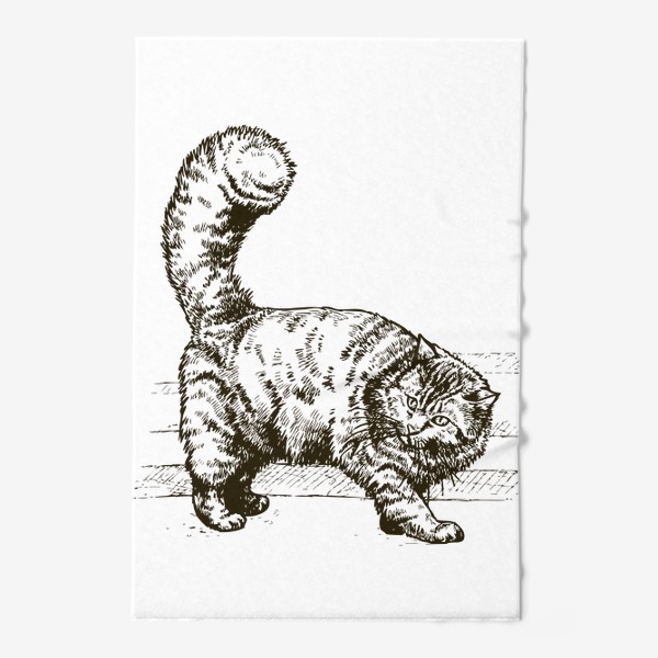 Полотенце «графика пушистый кот»