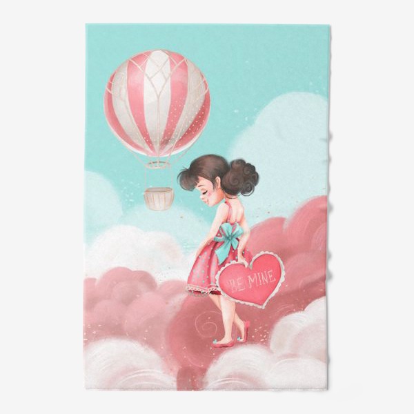 Полотенце «Любовь, девушка, воздушный шар»