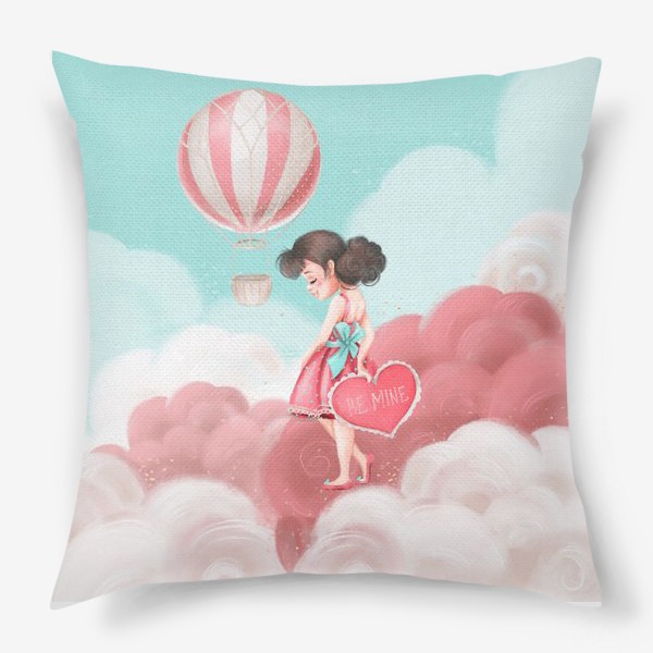 Подушка «Любовь, девушка, воздушный шар»