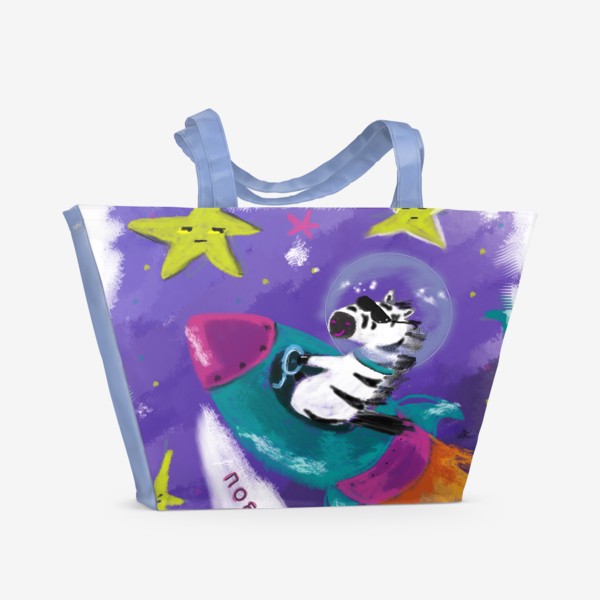 Пляжная сумка «Зебра в космосе»