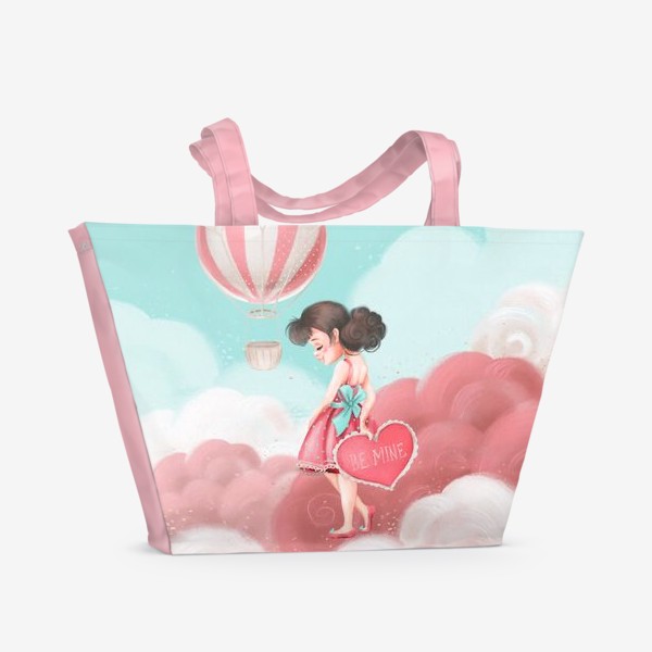 Пляжная сумка &laquo;Любовь, девушка, воздушный шар&raquo;