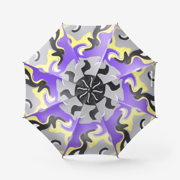 Зонт «Абстракция.Текстура мрамора. Фиолетовый, желтый, серый»
