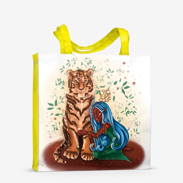Сумка-шоппер «Амурский тигр и девочка-природа »