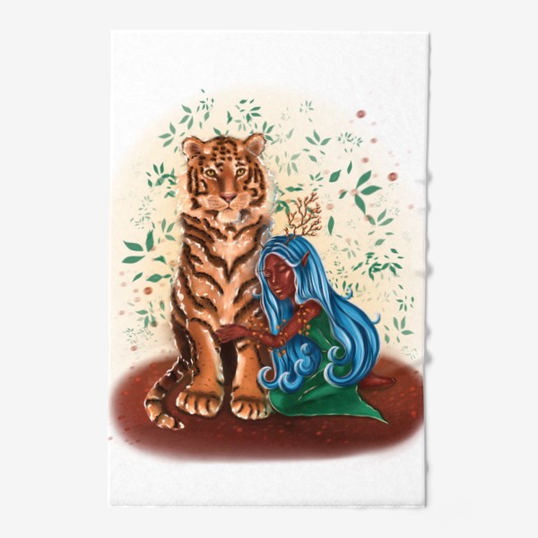 Полотенце «Амурский тигр и девочка-природа »