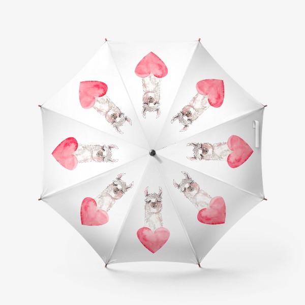 Зонт «Лама с сердцем»