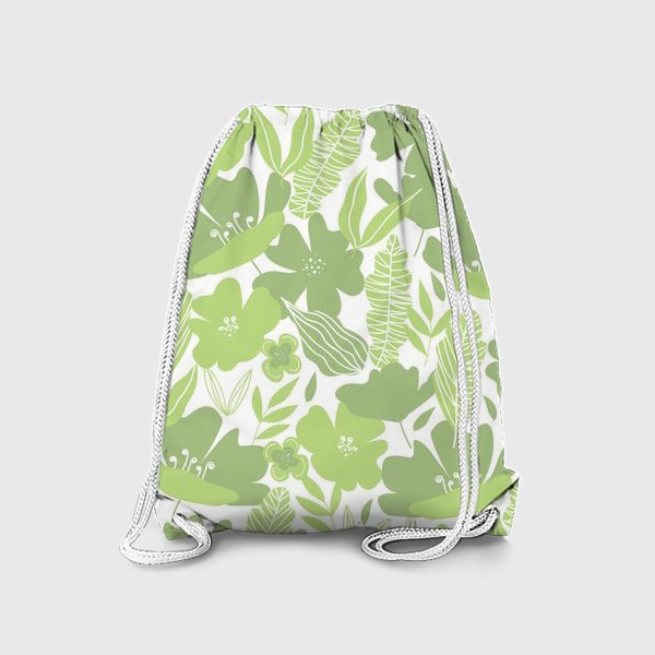 Рюкзак «зелёный цветочный узор»