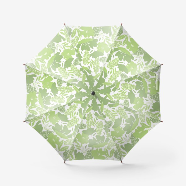 Зонт &laquo;зелёный цветочный узор&raquo;