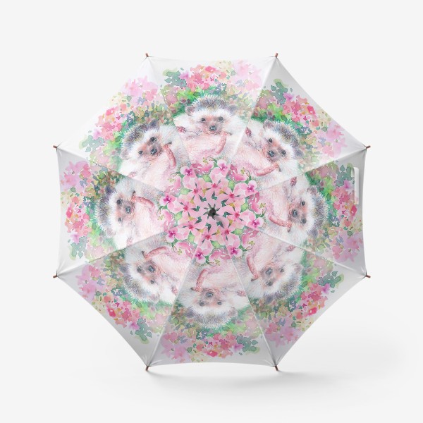 Зонт «Ежичек в цветах»