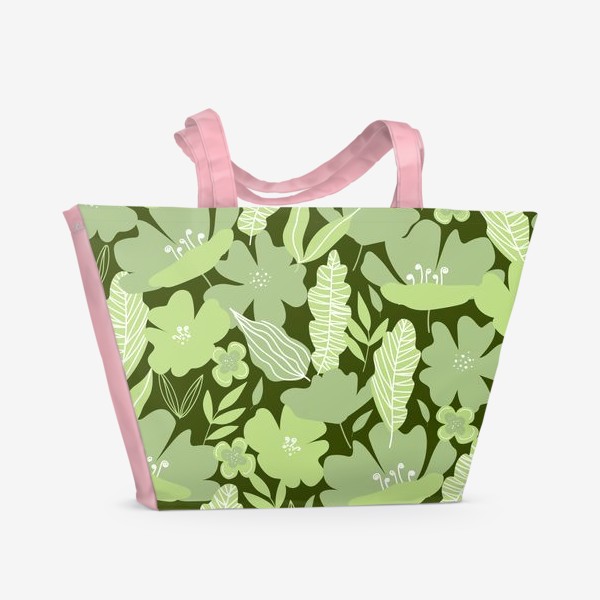 Пляжная сумка «зелёные цветы»