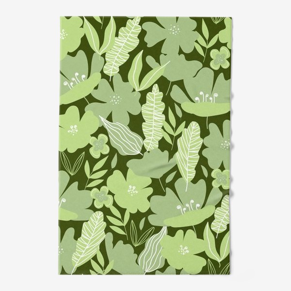 Полотенце «зелёные цветы»