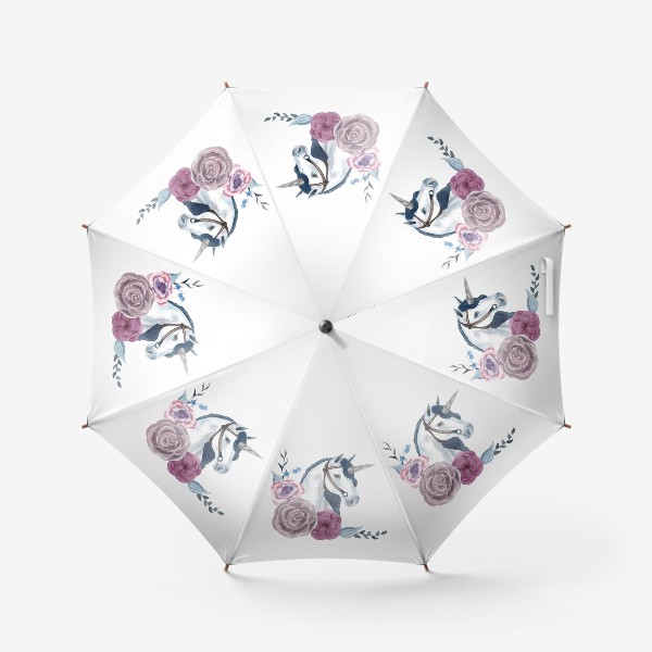 Зонт «Единорог в цветах»