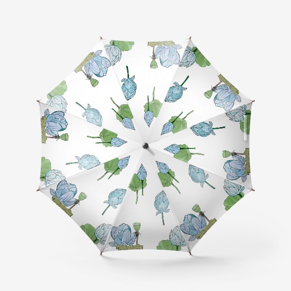 Зонт «голубые лотосы»
