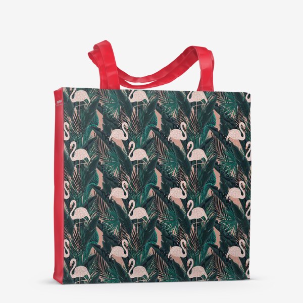 Сумка-шоппер «фламинго в тропиках»