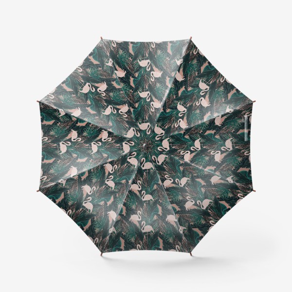 Зонт «фламинго в тропиках»