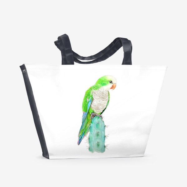 Пляжная сумка «Зеленый попугай»