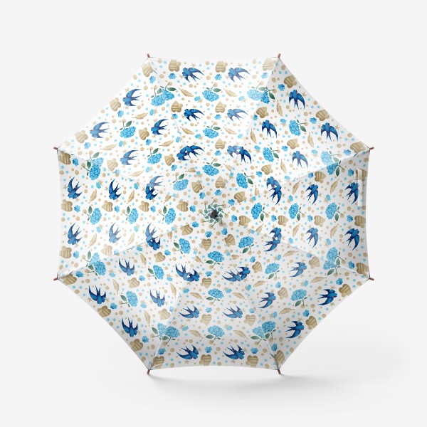Зонт «Нежный паттерн с ласточками»