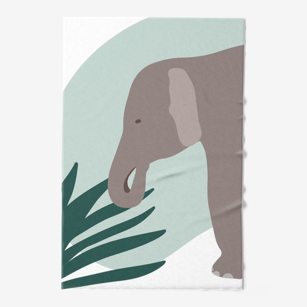 Полотенце «Слон с абстрактными пятнами и растениями»