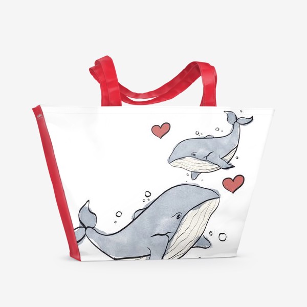 Пляжная сумка «Материнская любовь. Киты»