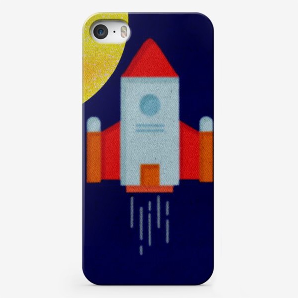 Чехол iPhone « Полет шаттла. Синий. Гагарин. День космонавтики. Космос. Небо.»
