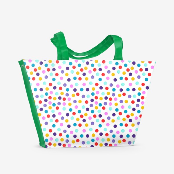 Пляжная сумка «Яркие разноцветные точки - паттерн»