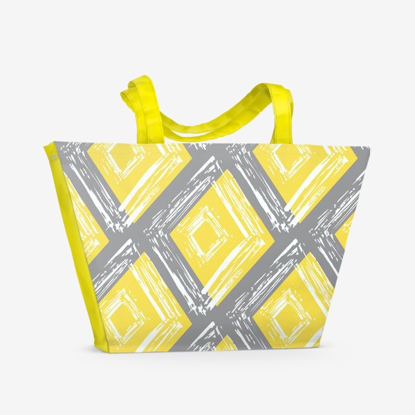 Пляжная сумка «Геометрический узор в цветах 2021 года Pantone»
