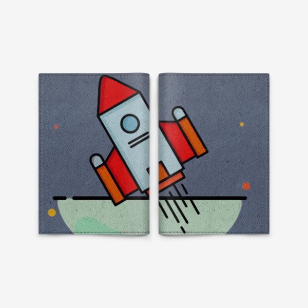 Обложка для паспорта « Полет шаттла. Grey. День космонавтики. Гагарин. Космос. Небо.»