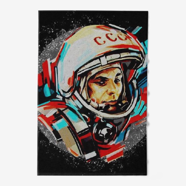 Полотенце «Гагарин. Black. День космонавтики. Космос. Небо. Полет.»