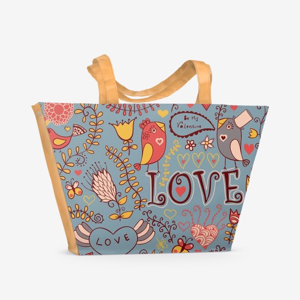 Пляжная сумка «Love паттерн»