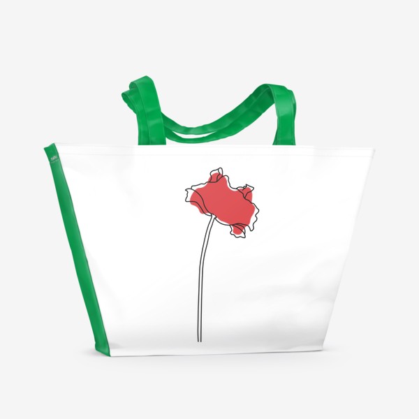 Пляжная сумка «Мак минимализм лайн арт»