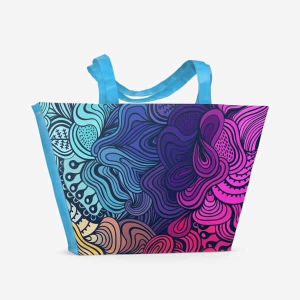 Пляжная сумка &laquo;Разноцветные волны. Паттерн&raquo;