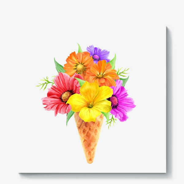 Холст «Цветочное мороженое»