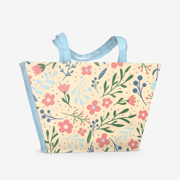 Пляжная сумка «Принт цветы »