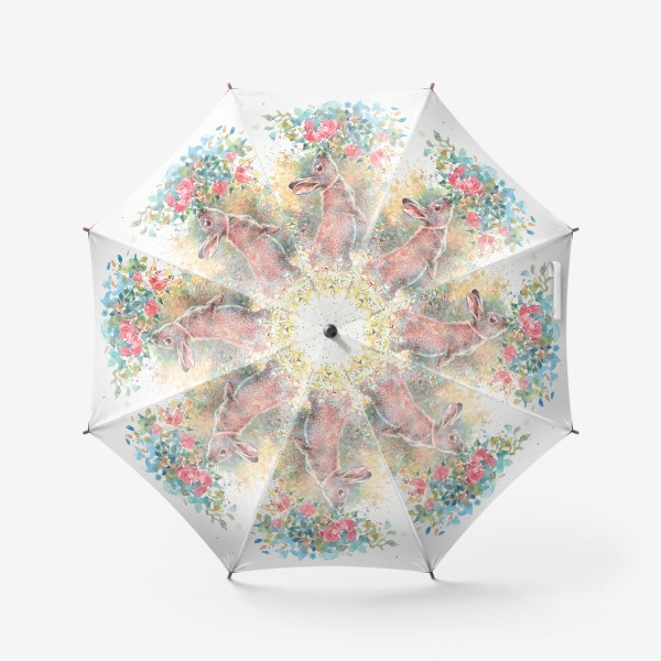 Зонт «Зайчик цветы»