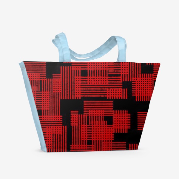 Пляжная сумка «abstract geometric ornament, lines, stripes, grid, lattice, abstract linear mesh.»