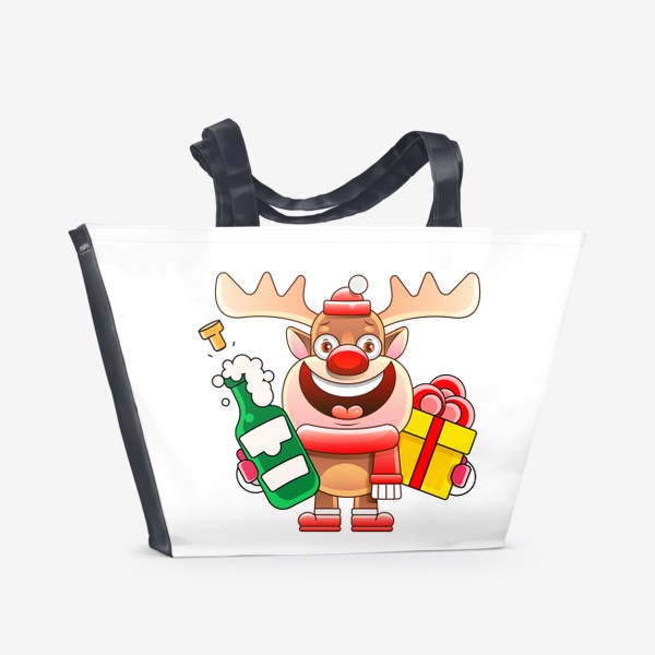 Пляжная сумка «Vector Christmas characters. Cartoon Character Isolated on White Background»