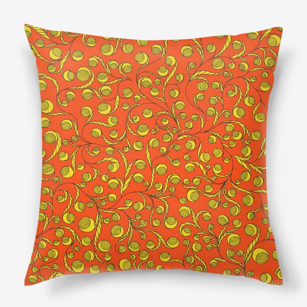 Подушка «Красно-желтый орнамент»