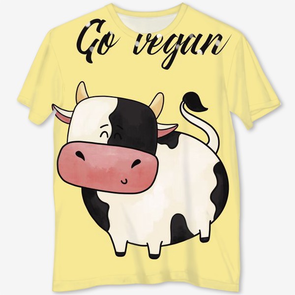 Футболка с полной запечаткой «Go vegan »
