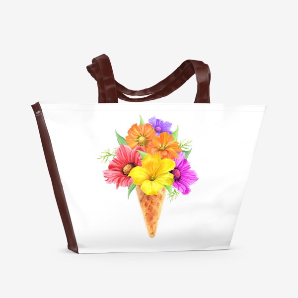Пляжная сумка «Цветочное мороженое»