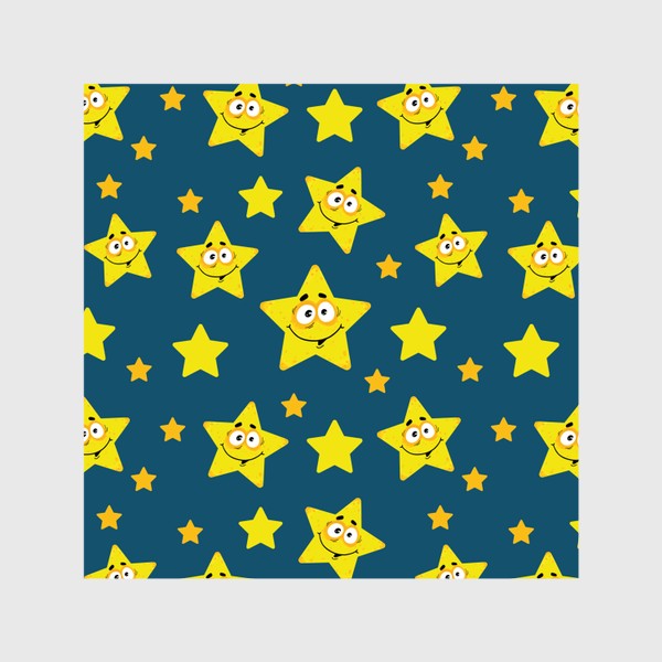 Шторы «Небесный звездопад! Паттерн со звездами на синем фоне.. »