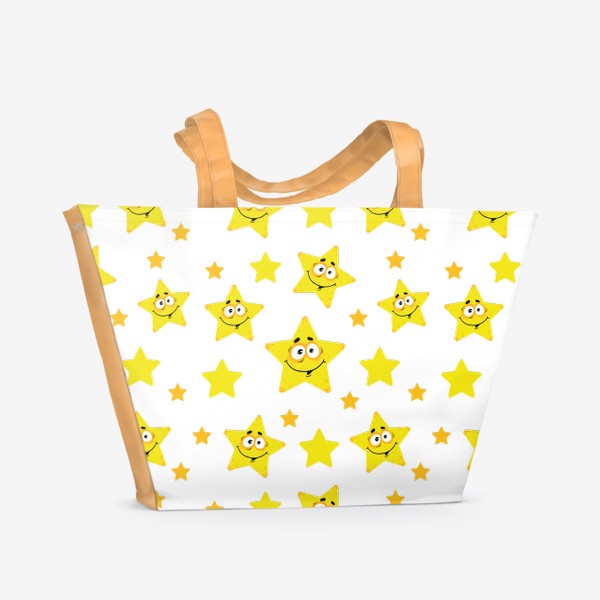 Пляжная сумка «Небесный звездопад! Паттерн со звездами. »