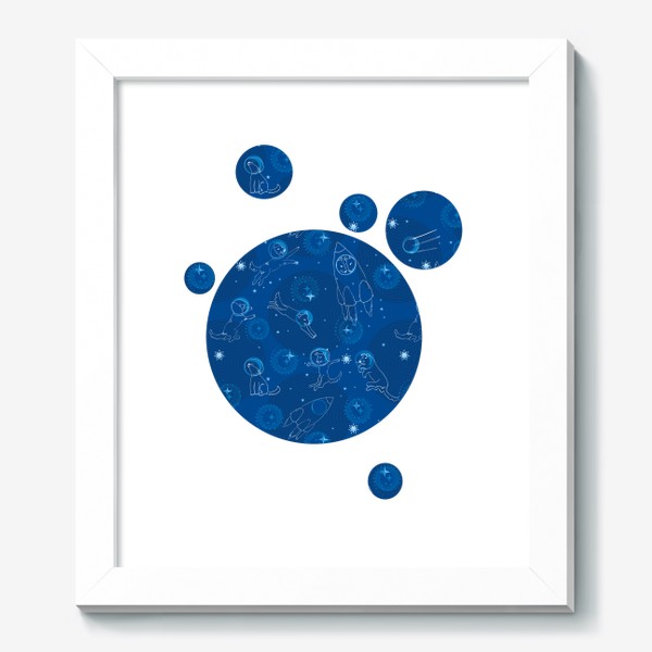 Картина «Белка и стрелка в синем космосе»
