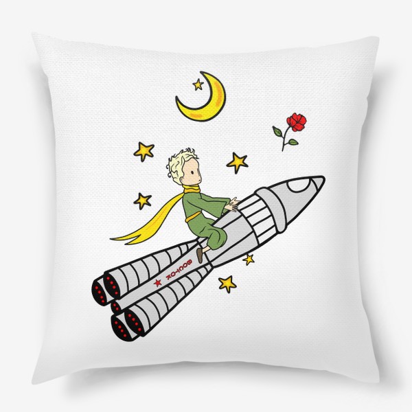 Подушка «Маленький принц на ракете»